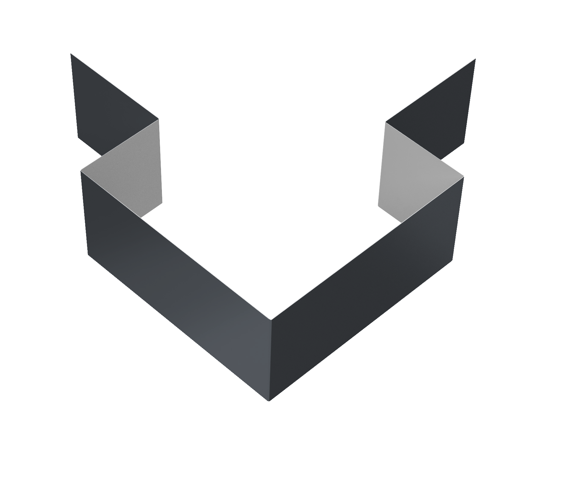 Угол внешний симметричный фибросайдинга 0,45 Drap TwinColor RAL 7024 мокрый асфальт (3м)