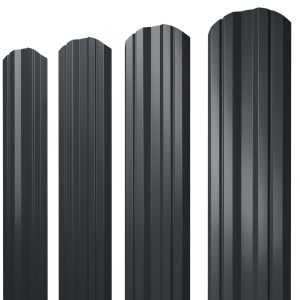 Штакетник Twin фигурный 0,45 Drap TR RAL 7016 антрацитово-серый