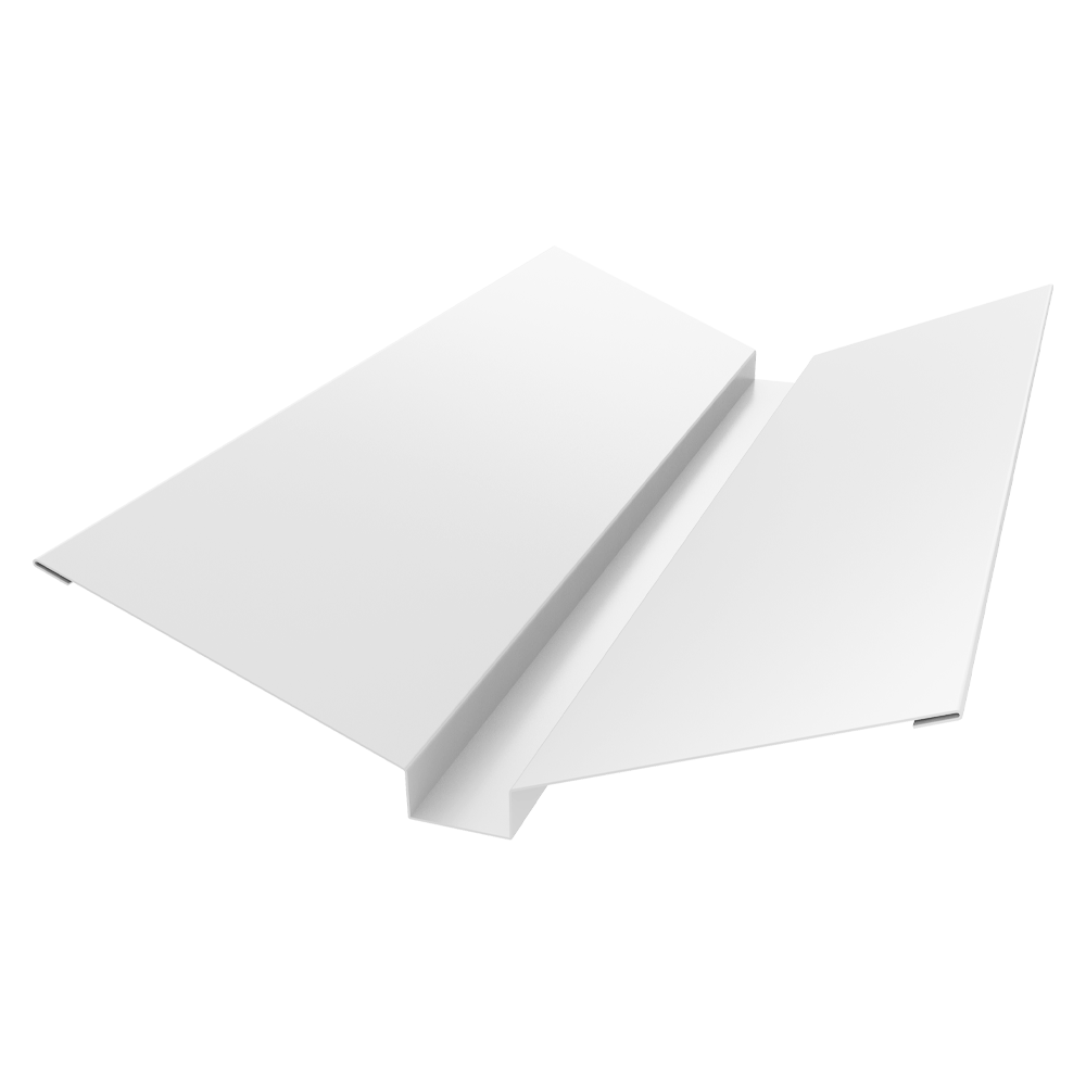 Планка ендовы верхней 115х30х115 0,45 Drap ST с пленкой RAL 9003 сигнальный белый (2м)