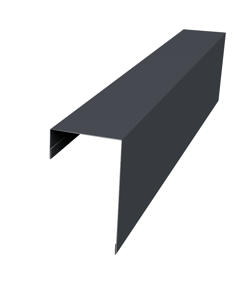 Планка торцевая фасадная фальц 65мм 0,45 Drap-double TX RAL 7024 мокрый асфальт (2м)