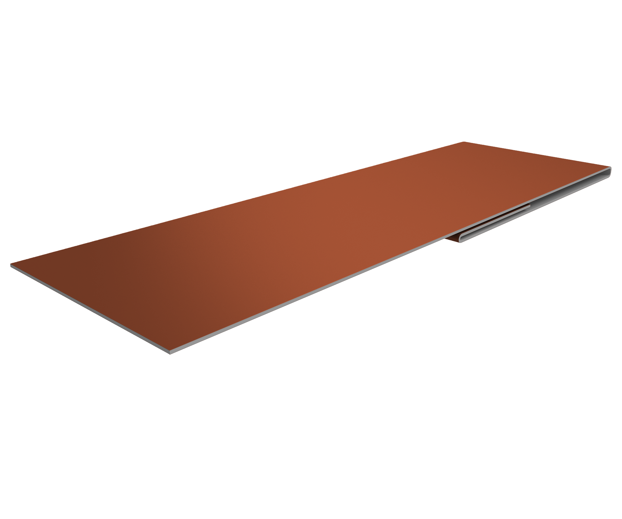 Планка финишная 48х25 0,5 Satin Matt TX RAL 8004 терракота (2м)