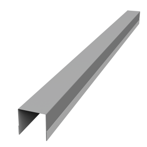 Планка вертикальная обратная для забора жалюзи Palermo 0,45 PE RAL 9006 бело-алюминиевый (2,5м)