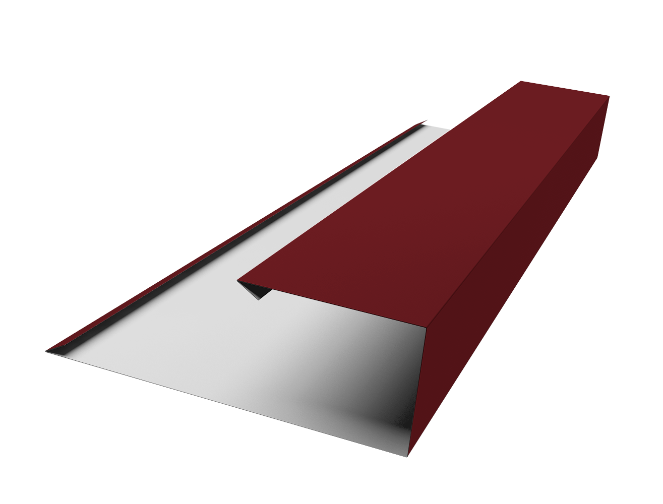 Планка торцевая страховочная 0,7 PE с пленкой RAL 3005 красное вино (2м)