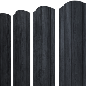 Штакетник Круглый фигурный 0,45 Print Premium Grey Wood TwinColor