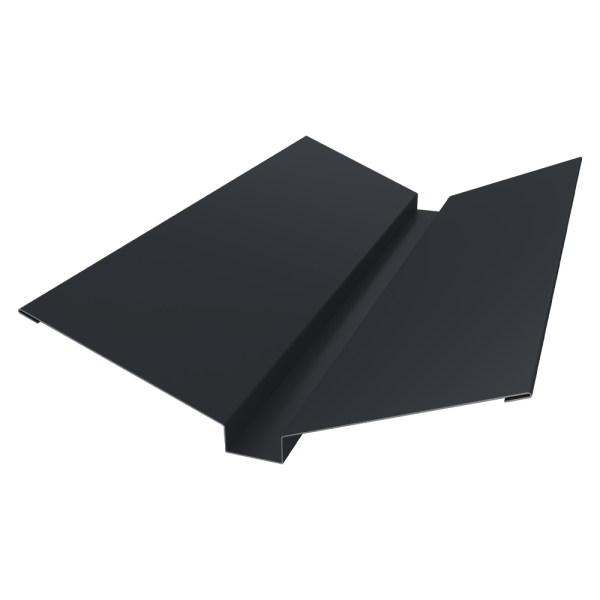 Планка ендовы верхней 115х30х115 0,4 PE-Double с пленкой RAL 7024 мокрый асфальт (3м)