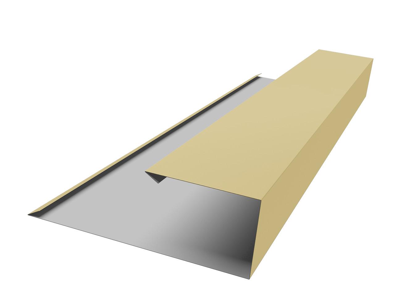 Планка торцевая страховочная 0,45 PE с пленкой RAL 1014 слоновая кость (2м)
