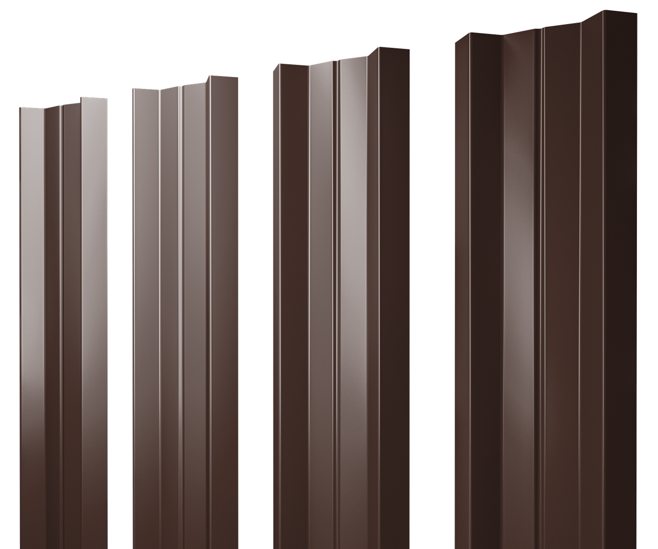 Штакетник М-образный А с прямым резом 0,5 Satin Matt TX RAL 8017 шоколад