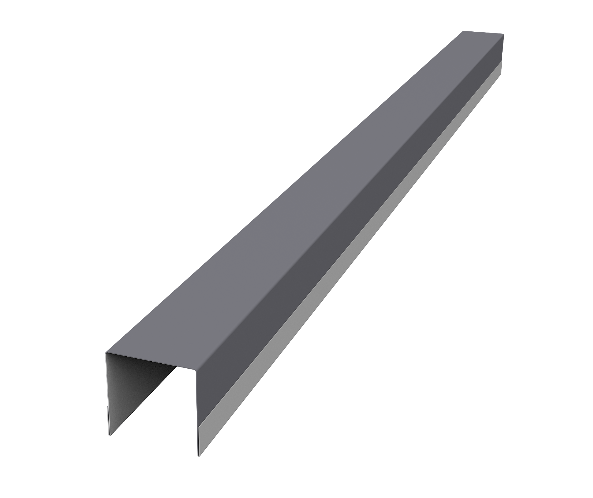 Планка вертикальная обратная для горизонтального монтажа штакетника 0,45 PE RAL 7004 сигнальный серый (3м)