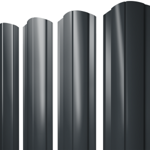 Штакетник Круглый фигурный 0,5 Velur X RAL 7016 антрацитово-серый