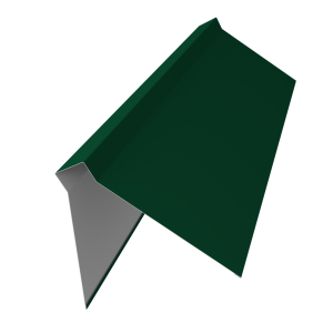 Планка конька плоского 220х50х220 0,5 Satin с пленкой RAL 6005 зеленый мох (3м)