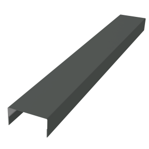 Крышка забора для горизонтального монтажа штакетника 0,45 PE RAL 7005 мышино-серый (3м)