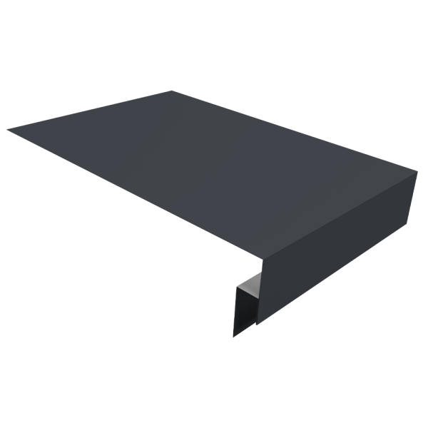Планка околооконная сложная 250х50х18 (j-фаска) 0,5 Satin с пленкой RAL 7024 мокрый асфальт (3м)