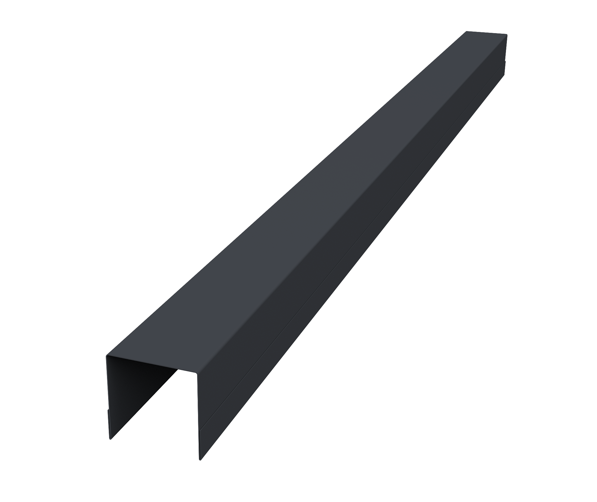 Планка вертикальная обратная для горизонтального монтажа штакетника 0,45 Drap-double TX RAL 7024 мокрый асфальт (2м)