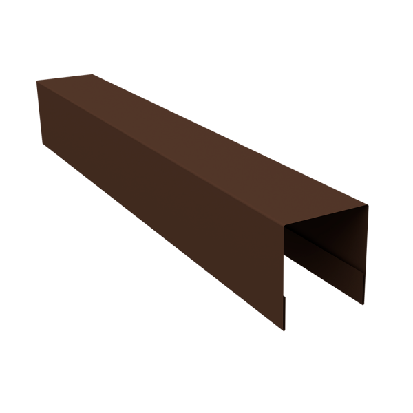 Планка боковая для забора из сайдинга (Блок-хаус new) 0,4 PE-Double RAL 8017 шоколад (2,06м)