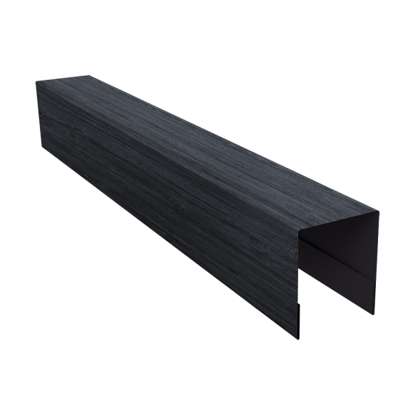 Планка боковая для забора из сайдинга (Квадро брус, Вертикаль) 0,45 Print Premium Grey Wood TwinColor (2м)