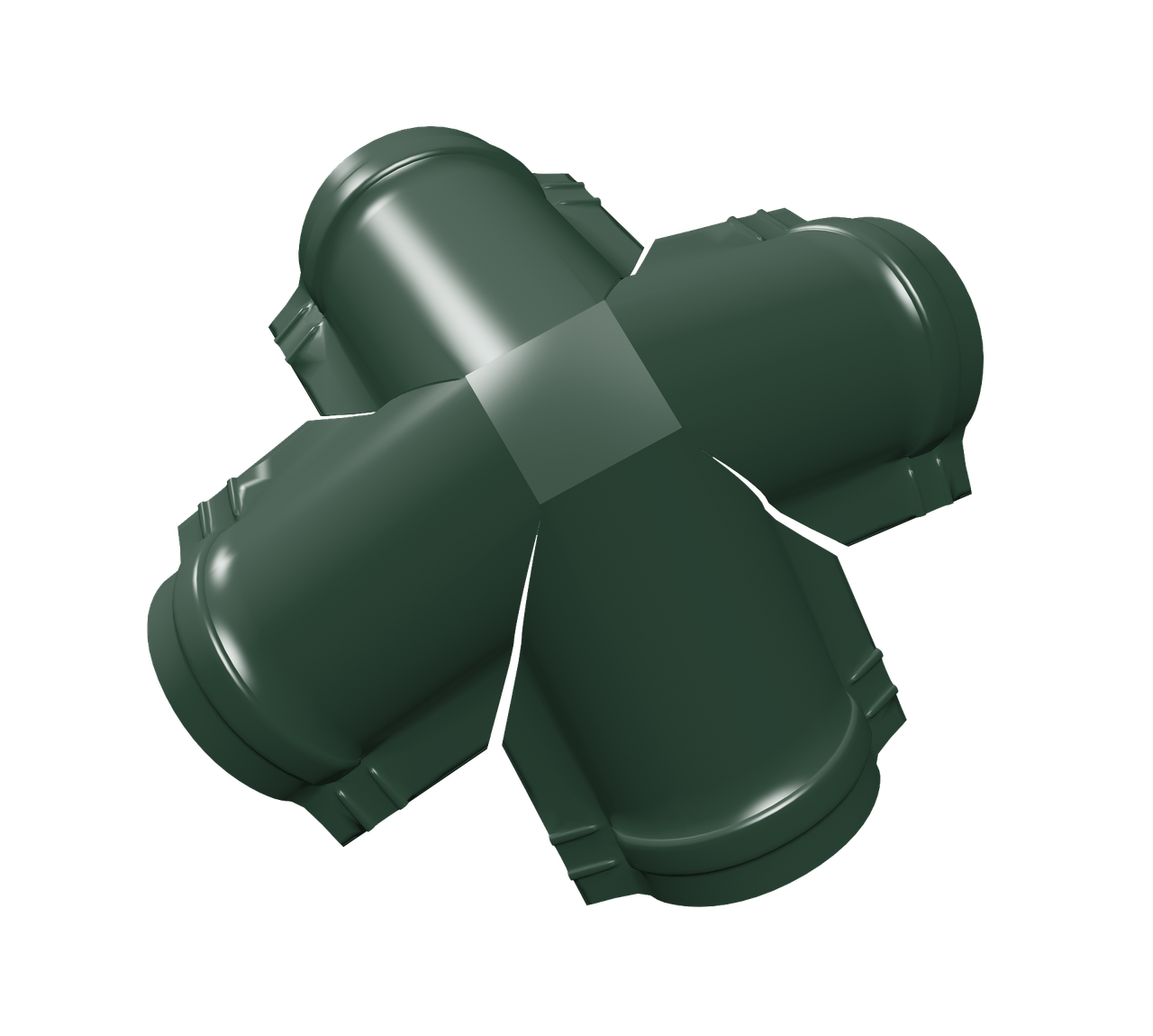 Четверник конька полукруглого 0,5 Satin Matt TX с пленкой RAL 6005 зеленый мох