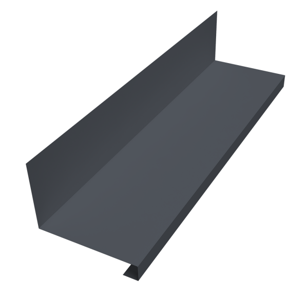 Планка примыкание нижнее к трубе для Кликфальц Pro 0,4 PE-Double с пленкой RAL 7024 мокрый асфальт (3м)
