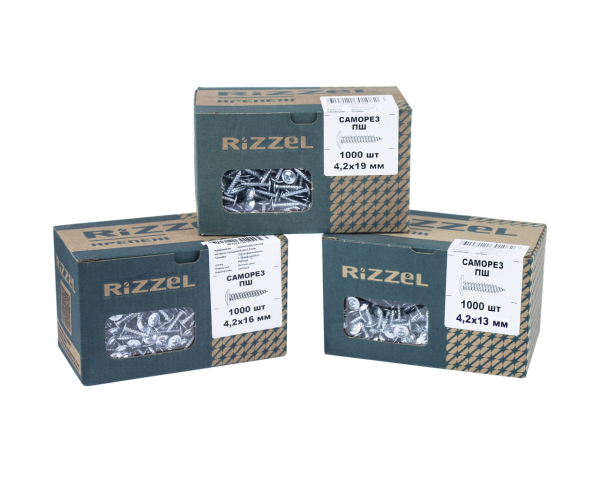Саморез ПШ Rizzel 4,2х16 (1000шт) шлиц PH2, цинк