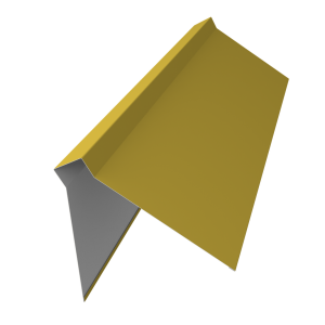 Планка конька плоского 220х50х220 0,45 PE с пленкой RAL 1018 цинково-желтый (3м)