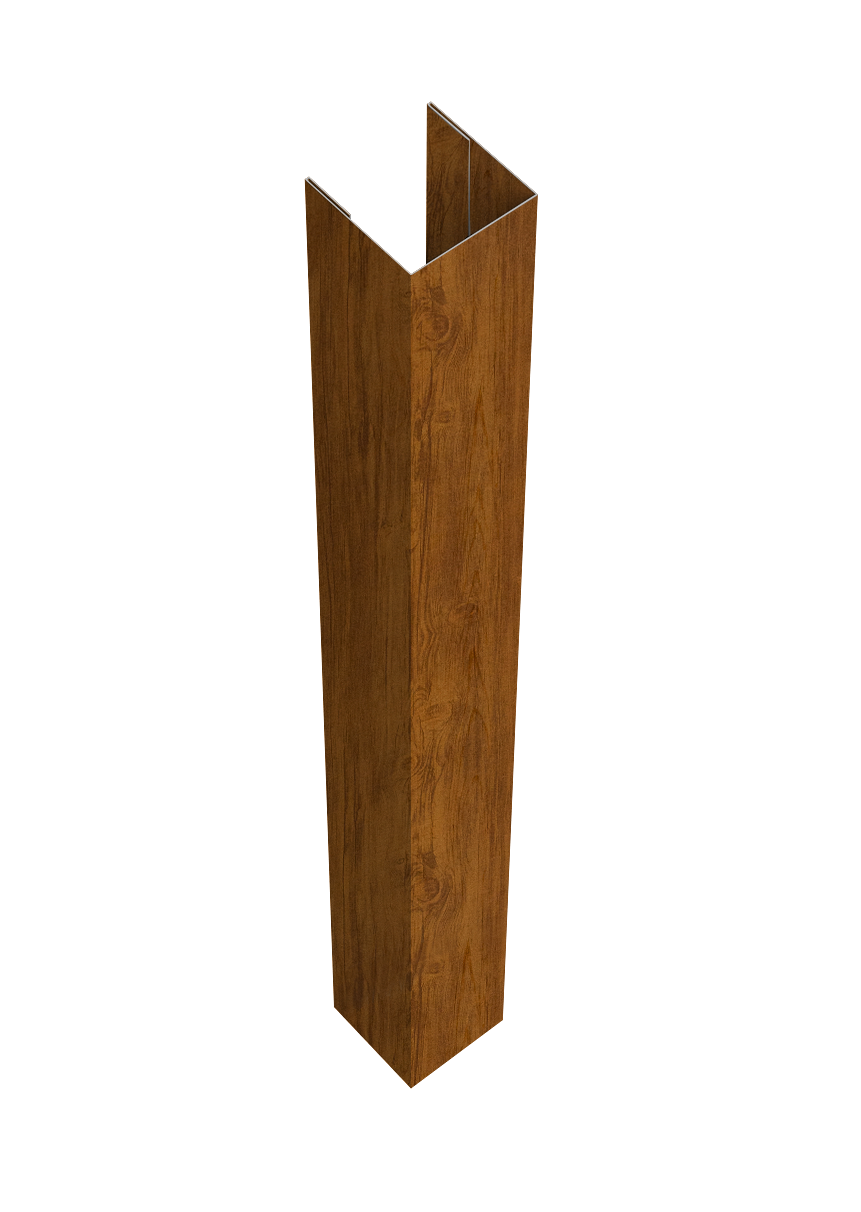 Стойка жалюзи Texas для монтажа с крепежным вкладышем 0,45 Print-double Elite Golden Wood (3м)