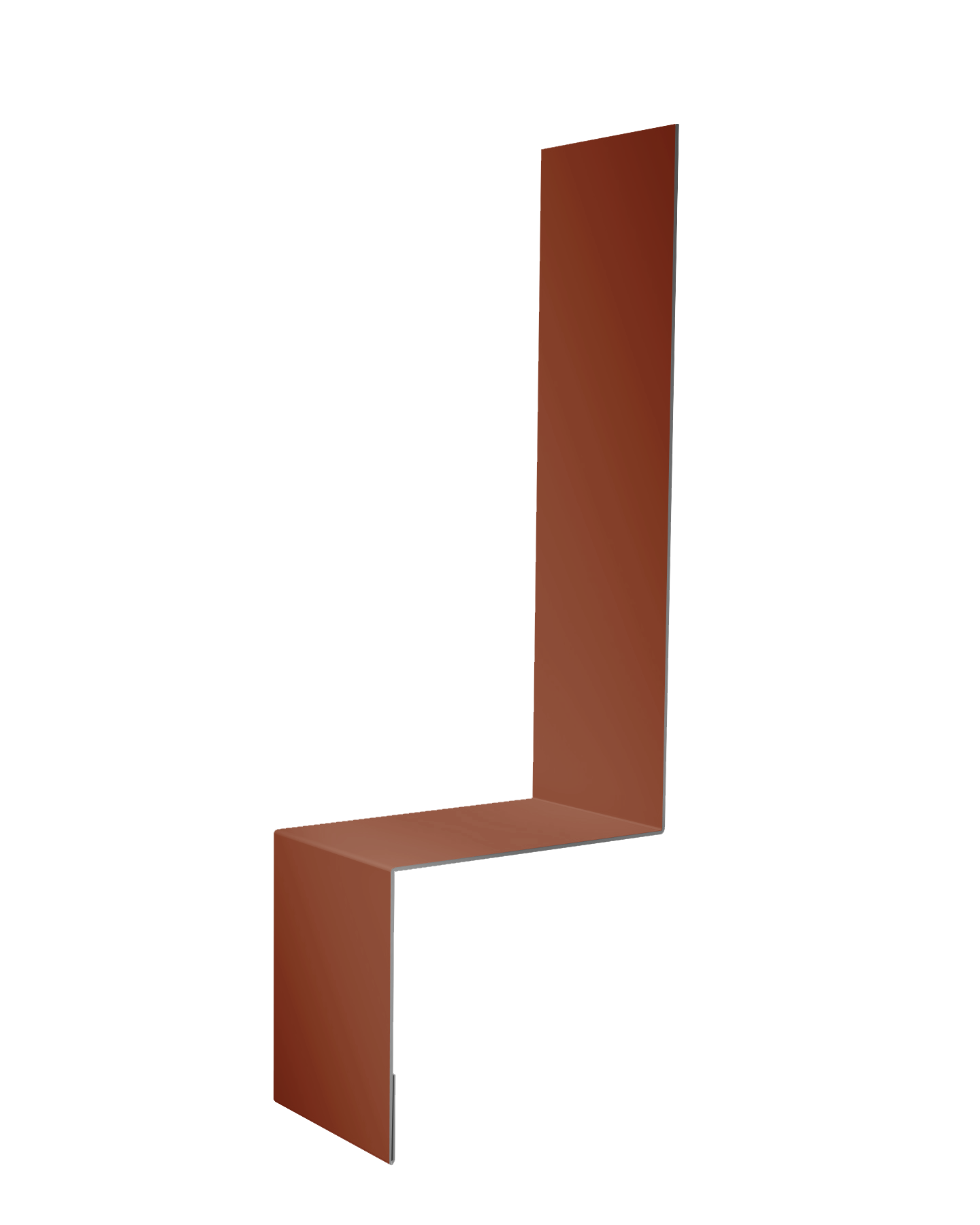 Планка примыкание боковое фальц 0,5 Satin Matt TX RAL 8004 терракота (2м)