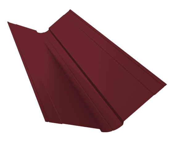 Планка ендовы верхней фигурной 150x150 0,4 PE с пленкой RAL 3005 красное вино (3м)