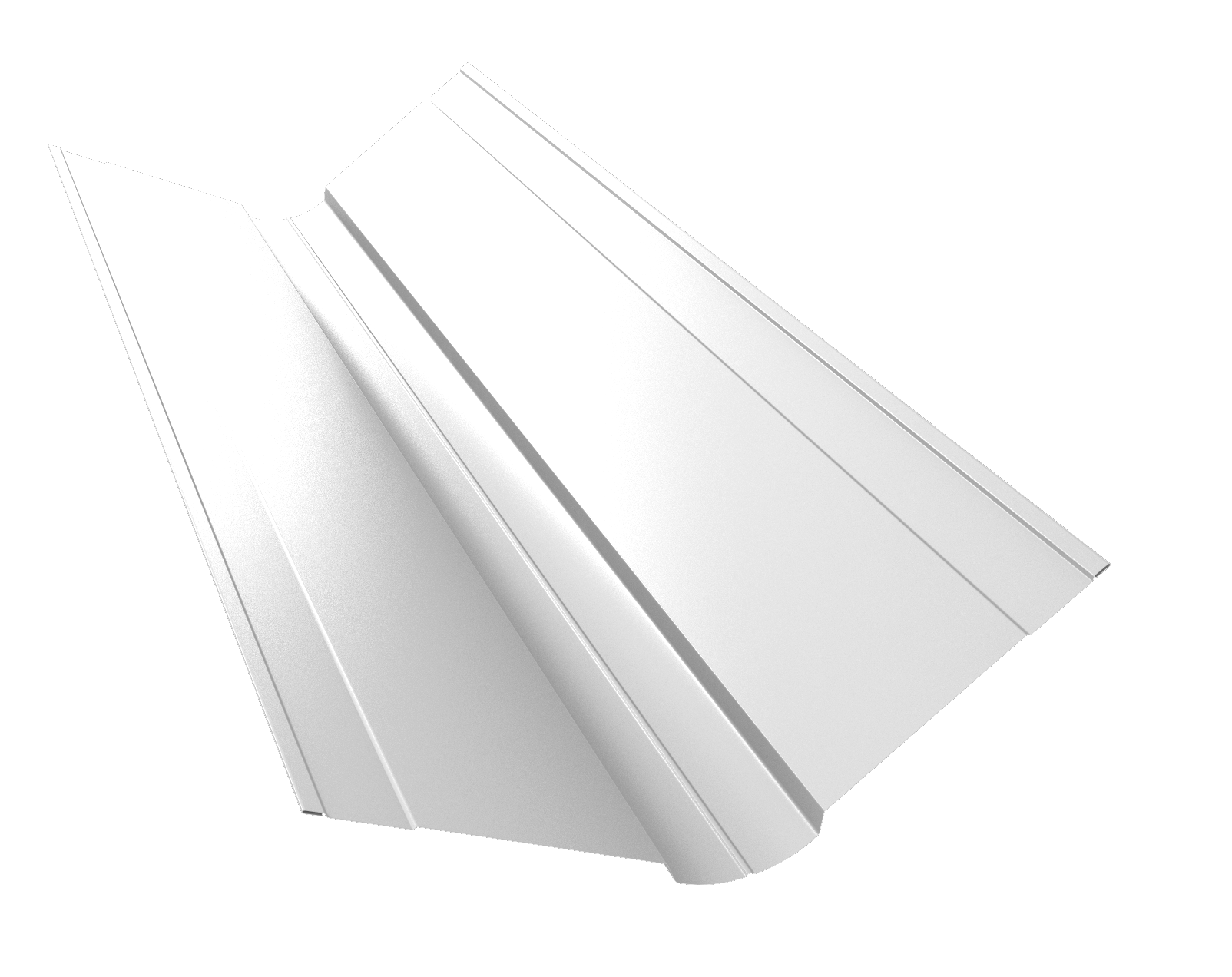 Планка ендовы верхней фигурной 150x150 0,7 PE с пленкой RAL 9003 сигнальный белый (2м)