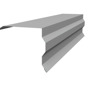 Планка торцевая фигурная 100х85 0,5 Satin с пленкой RAL 9006 бело-алюминиевый (2м)