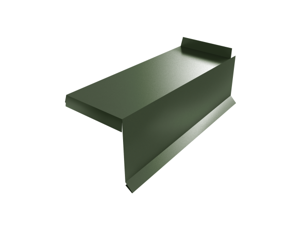 Планка торцевая сегментная Квадро профи Правая 0,5 Satin Matt TX RAL 6020 хромовая зелень