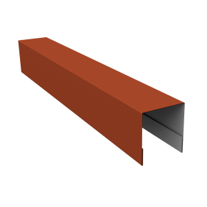 Планка боковая для забора из сайдинга (Блок-хаус new) 0,5 Satin Matt RAL 8004 терракота (2,5м)