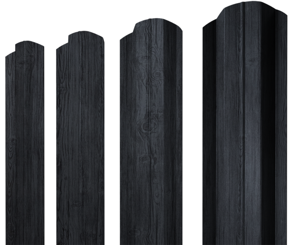 Штакетник М-образный B фигурный 0,45 Print Premium Grey Wood TwinColor