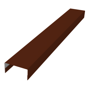 Крышка забора для горизонтального монтажа штакетника 0,45 PE RAL 3009 оксидно-красный (2,5м)