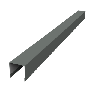 Планка вертикальная лицевая для забора жалюзи Palermo 0,45 PE RAL 7005 мышино-серый (3м)