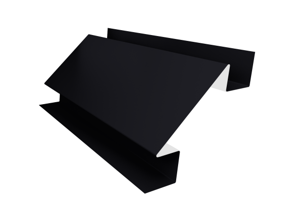 Планка угла внутреннего сложного Экобрус Grand Line 0,5 Satin Matt TX RAL 9005 черный (3м)
