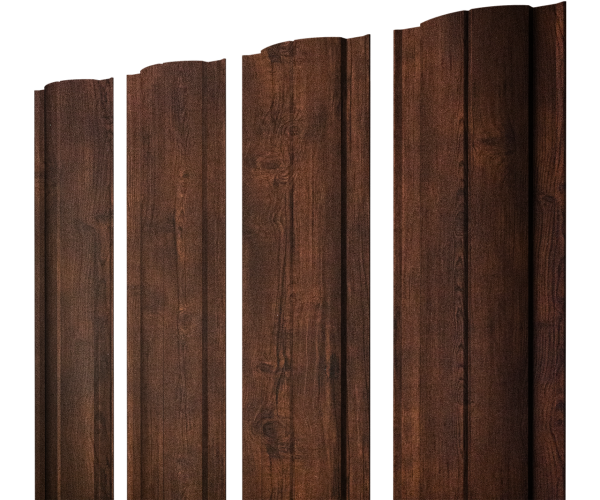 Штакетник Круглый с прямым резом 0,4 Print Premium Cherry Wood Dark FTC