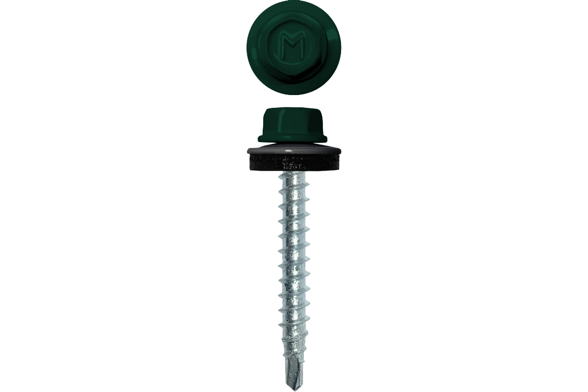 Саморез кровельный Daxmer 4,8х29 (250шт) сверло №1 RAL 6005