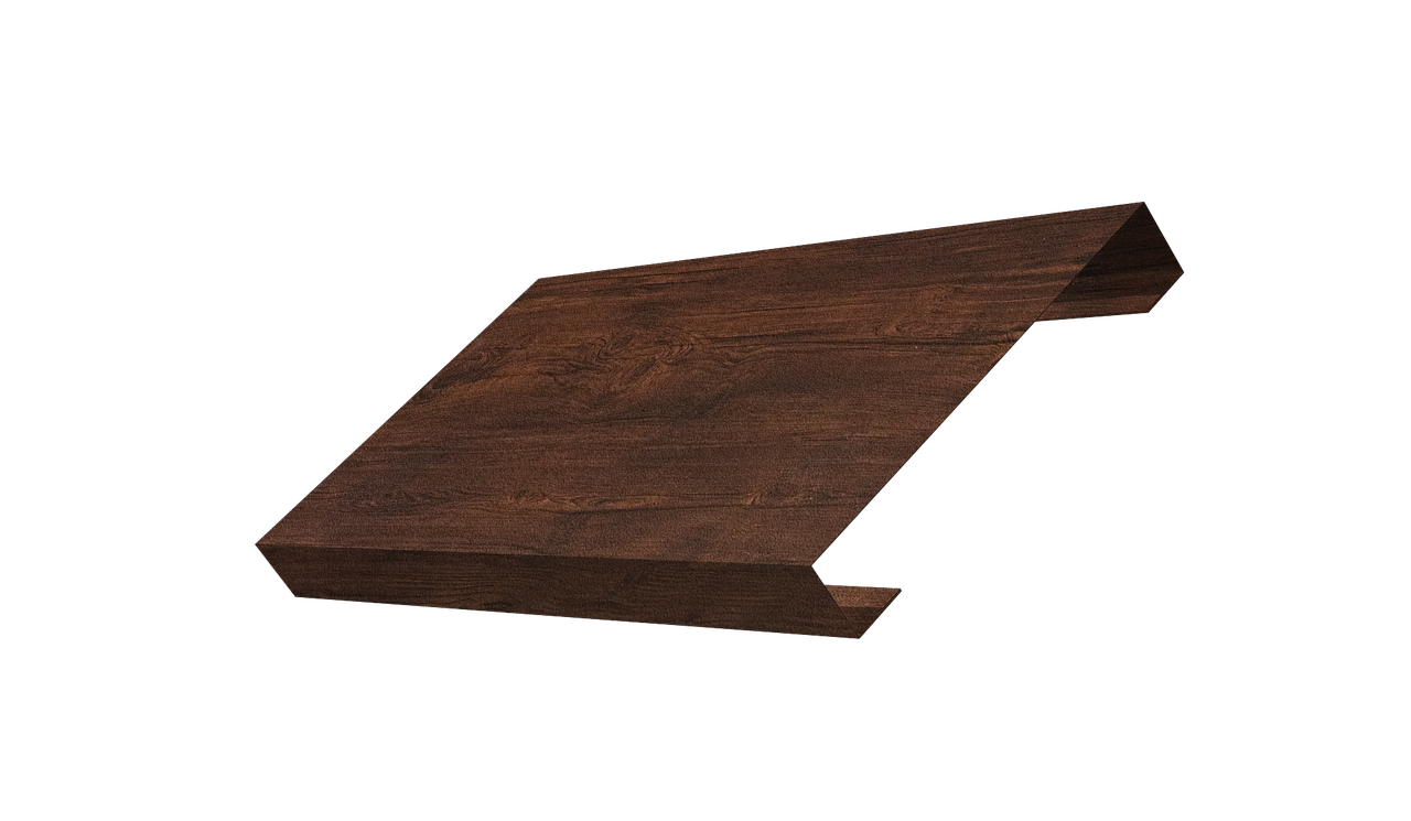 Ламель лицевая 125 забора жалюзи Texas 0,45 Print-Double Premium с пленкой Cherry Wood Dark F