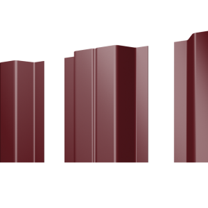 Штакетник П-образный A с прямым резом 0,5 Satin Matt TX RAL 3005 красное вино