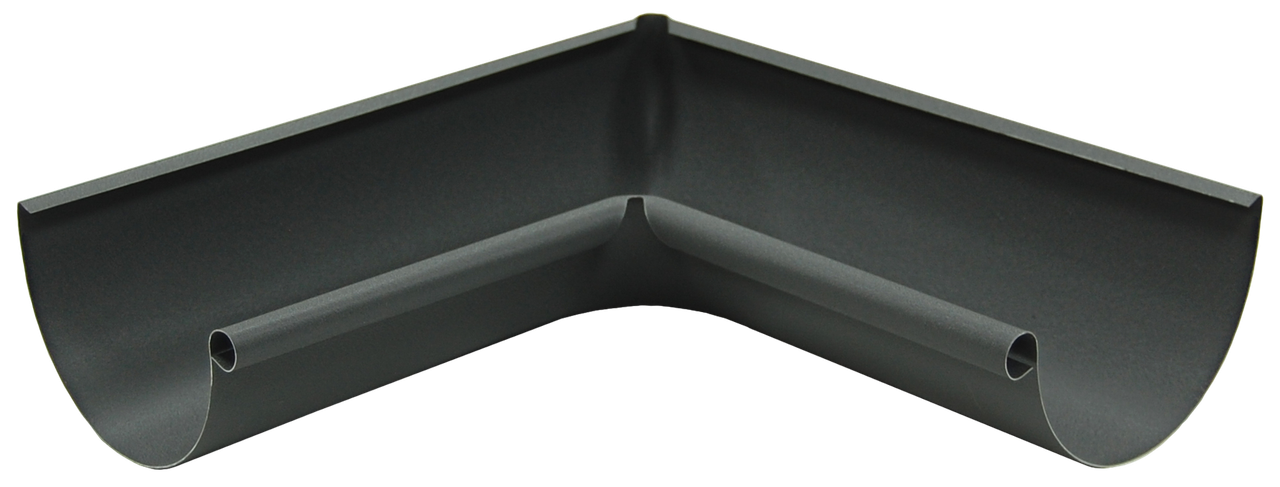 Угол желоба внутренний GL PE Matt 90 гр 125 мм RAL 7024 мокрый асфальт