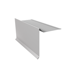 Планка ветровая с отгибом для мягкой кровли 100х20х70 0,5 Satin с пленкой RAL 9003 сигнальный белый (3м)