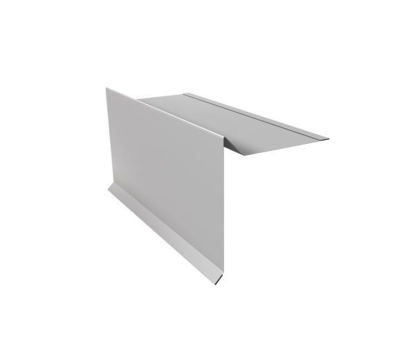 Планка ветровая с отгибом для мягкой кровли 100х20х70 0,5 Satin с пленкой RAL 9003 сигнальный белый (3м)