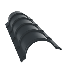 Планка малого конька полукруглого 0,5 Satin Matt TX RAL 7016 антрацитово-серый (1,97м)