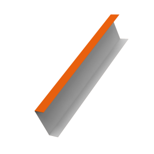 Декоративная накладка на столб универсальная 80х80 для забора жалюзи 0,45 PE RAL 2004 оранжевый (1,8м)