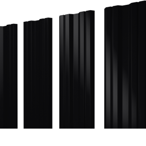 Штакетник Twin с прямым резом 0,5 Velur X RAL 9005 черный
