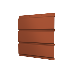Софит металлический без перфорации 0,5 Satin Matt TX с пленкой RAL 8004 терракота