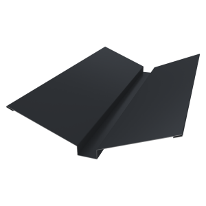 Планка ендовы верхней 115х30х115 0,5 Atlas X с пленкой RAL 7024 мокрый асфальт (2м)