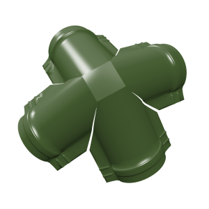 Четверник конька полукруглого 0,45 PE с пленкой RAL 6002 лиственно-зеленый