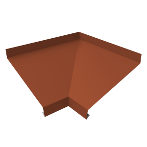 Угол отлива внутренний 100 0,45 Drap TX с пленкой RAL 8004 терракота