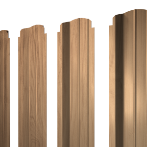 Штакетник П-образный B фигурный 0,45 Print Elite Honey Wood TwinColor