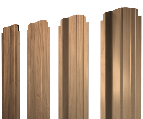 Штакетник П-образный B фигурный 0,45 Print Elite Honey Wood TwinColor